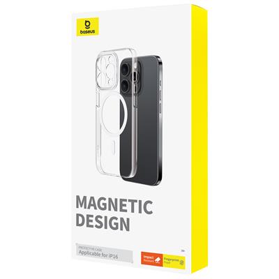 Baseus Crystal Series MagSafe Destekli iPhone 16 Uyumlu Telefon Kılıfı - Şeffaf