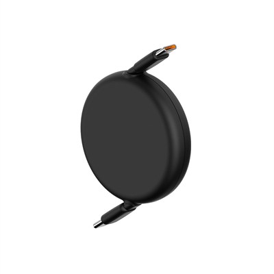 Baseus Free2Draw Mini 100W USB-C to USB-C 2 Metre Geri Çekilebilir Hızlı Şarj ve Data Kablosu - Siyah