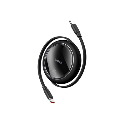 Baseus Free2Draw Mini 100W USB-C to USB-C 2 Metre Geri Çekilebilir Hızlı Şarj ve Data Kablosu - Siyah