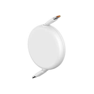 Baseus Free2Draw Mini 100W USB-C to USB-C 1.5 Metre Geri Çekilebilir Hızlı Şarj ve Data Kablosu - Beyaz