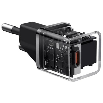 Baseus GaN5 Mini 20W USB-C PD Hızlı Şarj Adaptörü - Siyah