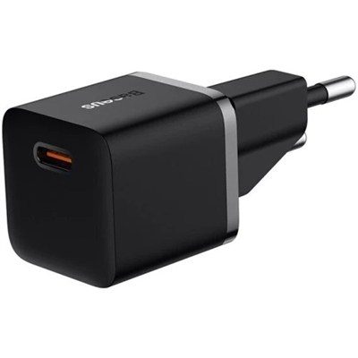 Baseus GaN5 Mini 20W USB-C PD Hızlı Şarj Adaptörü - Siyah