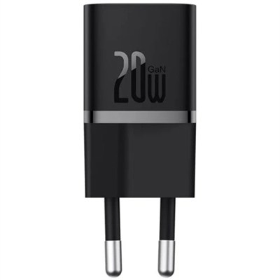 Baseus GaN5 Mini 20W USB-C PD Hızlı Şarj Adaptörü - Siyah