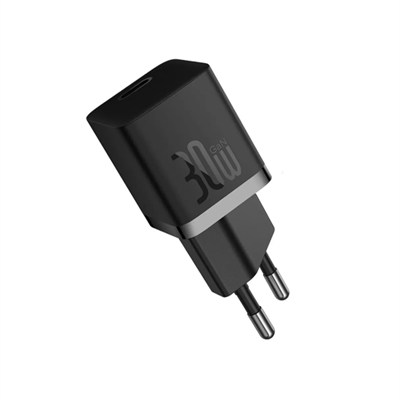 Baseus GaN5 Mini 30W USB-C PD Hızlı Şarj Adaptörü - Siyah