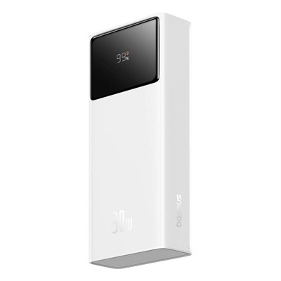 Baseus Star-Lord 20.000mAh 30W PD 3 Port Dijital Göstergeli Hızlı Şarj Powerbank - Beyaz