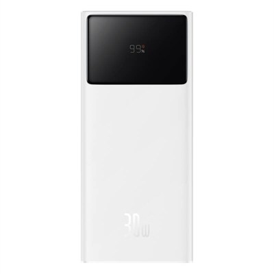 Baseus Star-Lord 20.000mAh 30W PD 3 Port Dijital Göstergeli Hızlı Şarj Powerbank - Beyaz