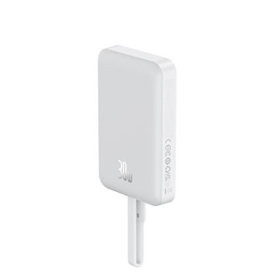 Baseus 10.000 mAh Manyetik Mini Kablosuz Hızlı Şarj Powerbank 30W – Beyaz