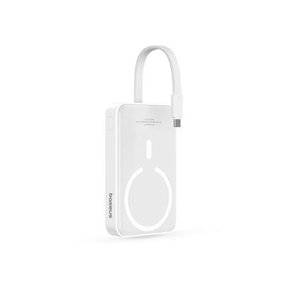 Baseus 10.000 mAh Manyetik Mini Kablosuz Hızlı Şarj Powerbank 30W – Beyaz