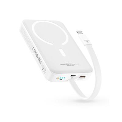 Baseus 10.000 mAh Manyetik Mini Kablosuz Hızlı Şarj Powerbank 30W – Beyaz