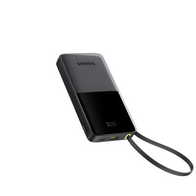 Baseus Bipow 2 10.000 mAh 20W Entegre USB-C Kablolu Powerbank – Siyah