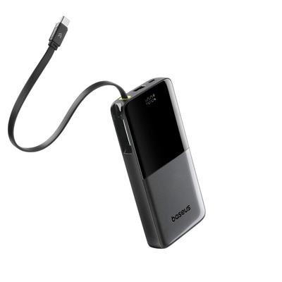 Baseus Bipow 2 10.000 mAh 20W Entegre USB-C Kablolu Powerbank – Siyah