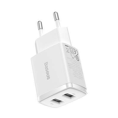 BASEUS Compact Dual 10.5W Hızlı Şarj Cihazı - Beyaz