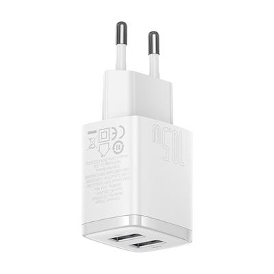 BASEUS Compact Dual 10.5W Hızlı Şarj Cihazı - Beyaz