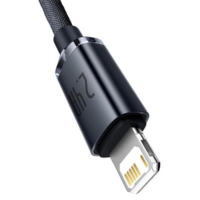 BASEUS Crystal Shine Hızl Şarj 2.4A 1.2M Lightning Şarj Kablosu - Siyah