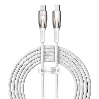 BASEUS Glimmer 100W Type-C to Type-C Şarj Kablosu 2M - Beyaz