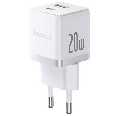 Baseus Palm 20W USB-C + USB-A Hızlı Şarj Adaptörü – Beyaz