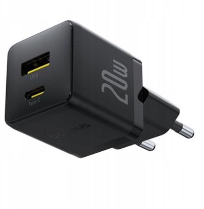 Baseus Palm 20W USB-C + USB-A Hızlı Şarj Adaptörü – Siyah
