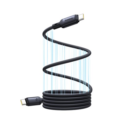 Baseus PicoGo 240W USB-C to USB-C 1 Metre Manyetik Silikon Hızlı Şarj ve Data Kablosu - Siyah