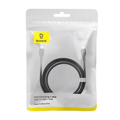 Baseus Pudding Series Type-C to Type-C 100W 5A 2M Hızlı Şarj Kablosu – Siyah