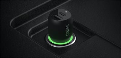 Belkin Araç Şarjı 2li USB-A/C 37W- Siyah