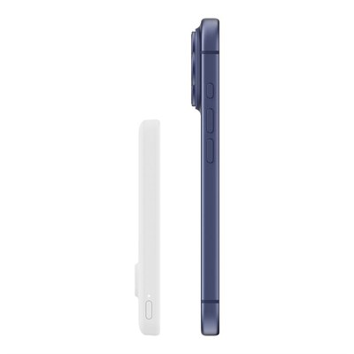 Belkin BPD011HQWH BoostCharge Slim 5.000mAh Qi2 15W Manyetik Kablosuz Powerbank - Beyaz