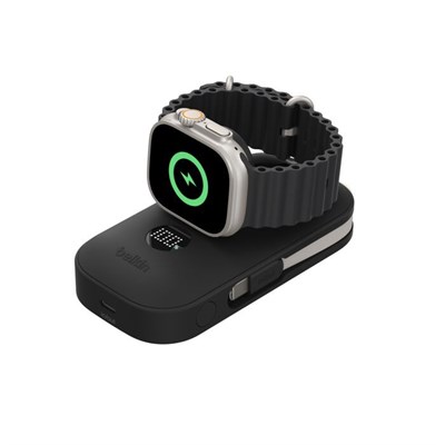 Belkin BPD012HQBK 10.000mAh 45W Dahili USB-C Kablolu Apple Watch Şarjlı Powerbank - Siyah