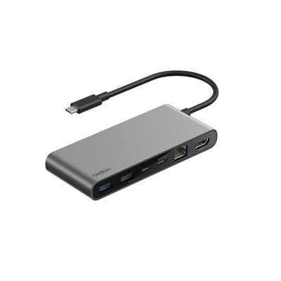 Belkin INC024HQSGY 8 Port USB-C Hub 2.5Gb Ethernet 4K HDMI SD/microSD Çoklayıcı Adaptör - Uzay Grisi