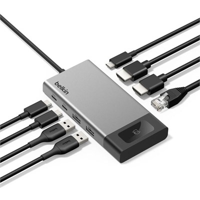 Belkin INC027HQSGY Connect 8 Port Dual Display USB-C Hub 100W PD 4K 60Hz - Gri