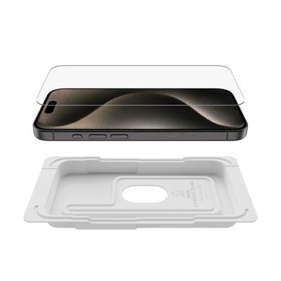 Belkin iPhone 15 Pro Için Ultra Temperli Cam Ekran Koruyucu (Kolay Hizalama Tepsili) / OVA133ZZ