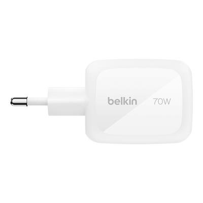 Belkin WCH018HQWH BoostCharge Pro 3-Port GaN 70W Seyahat Kitli Ultra Hızlı Şarj Adaptörü – Beyaz