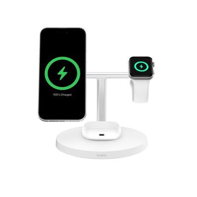 Belkin WIZ032KQWH BoostCharge Pro 3in1 Qi2 15W Kablosuz Şarj Standı - Beyaz