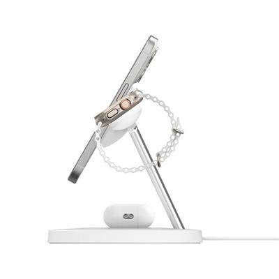 Belkin WIZ032KQWH BoostCharge Pro 3in1 Qi2 15W Kablosuz Şarj Standı - Beyaz
