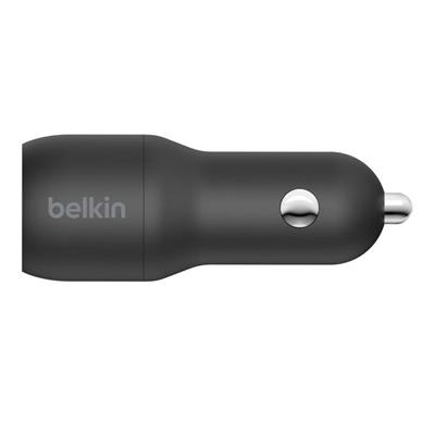 Belkin BoostCharge 24W Çift Port USB-A Hızlı Araç Şarj Cihazı - Siyah