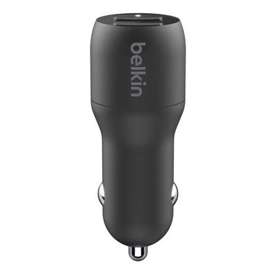 Belkin BoostCharge 24W Çift Port USB-A Hızlı Araç Şarj Cihazı - Siyah