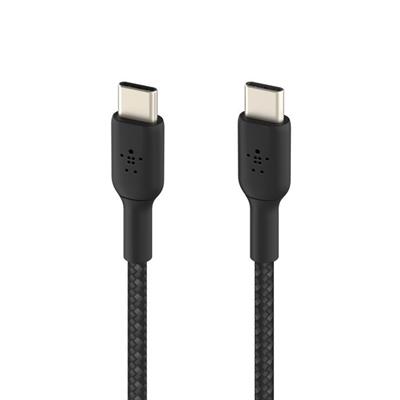 Belkin CAB004BT1MBK Boostcharge Örgülü 60W USB-C to USB-C Kablosu 1M Şarj Kablosu - Siyah