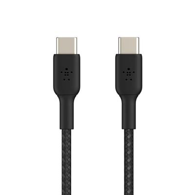 Belkin CAB004BT1MBK Boostcharge Örgülü 60W USB-C to USB-C Kablosu 1M Şarj Kablosu - Siyah