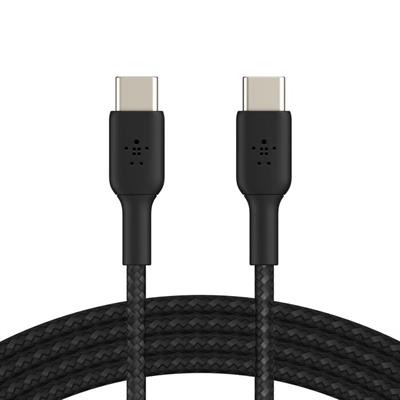 Belkin CAB004BT1MBK Boostcharge Örgülü 60W USB-C to USB-C Kablosu 1M Şarj Kablosu - Siyah