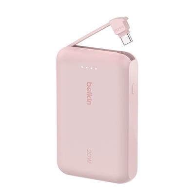 Belkin BPB021HQPK BoostCharge 10.000 mAh 20W Entegre USB-C Kablolu Powerbank – Pembe