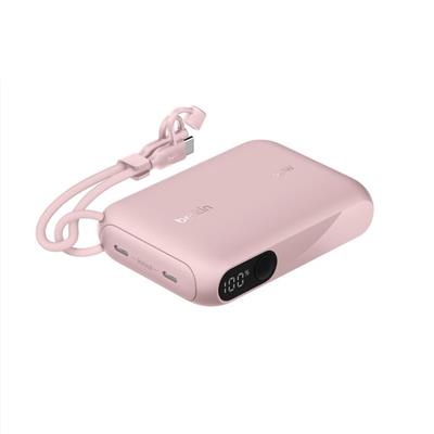 Belkin BPB027HQPK BoostCharge 10.000 mAh 20W USB-C Powerbank Dijital Göstergeli Taşınabilir Şarj Cihazı - Pembe