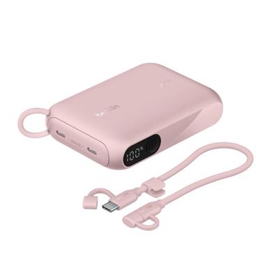 Belkin BPB027HQPK BoostCharge 10.000 mAh 20W USB-C Powerbank Dijital Göstergeli Taşınabilir Şarj Cihazı - Pembe
