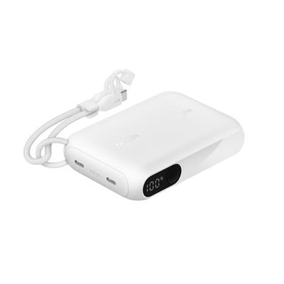 Belkin BPB027HQWH BoostCharge 10.000 mAh 20W USB-C Powerbank Dijital Göstergeli Taşınabilir Şarj Cihazı - Beyaz