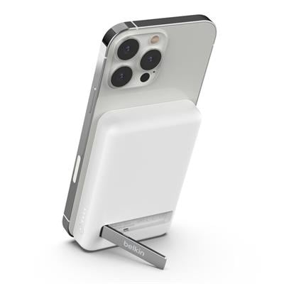 Belkin BPD004BTWT BoostCharge 5K MagSafe Uyumlu Kablosuz Powerbank + Stand - Beyaz