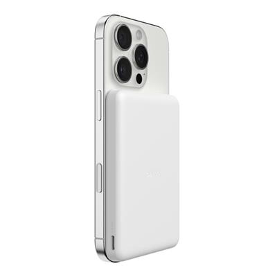 Belkin BPD010HQWH BoostCharge 5.000 mAh MagSafe Uyumlu 15W Kablosuz Slim Powerbank - Beyaz