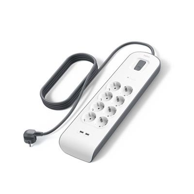 Belkin BSV804VF2M-V2 8li 2M Akım Koruma Priz+2x USB-A