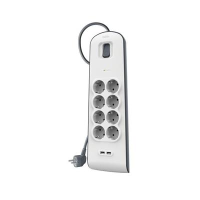 Belkin BSV804VF2M-V2 8li 2M Akım Koruma Priz+2x USB-A