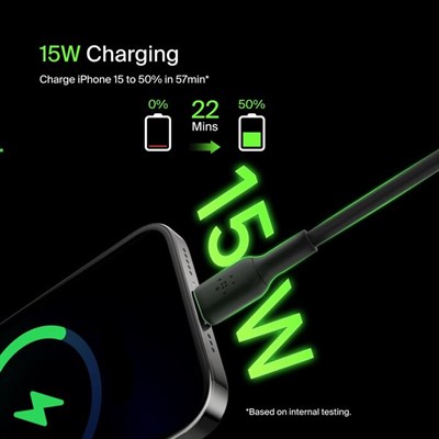 Belkin CAB001BT1MBK BoostCharge USB-C - USB-A 15W 1M Şarj ve Data Kablosu - Siyah