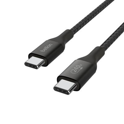 Belkin CAB015BT1MBK Boostcharge Örgülü USB-C to USB-C 240W Şarj Kablosu 1M - Siyah