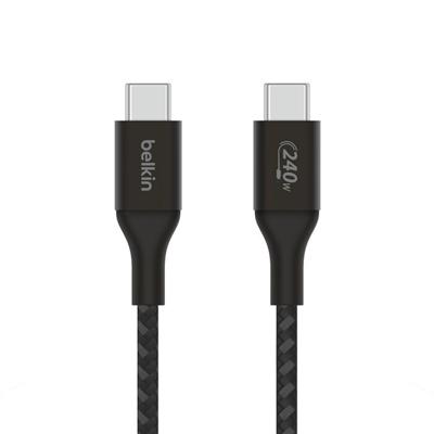 Belkin CAB015BT1MBK Boostcharge Örgülü USB-C to USB-C 240W Şarj Kablosu 1M - Siyah