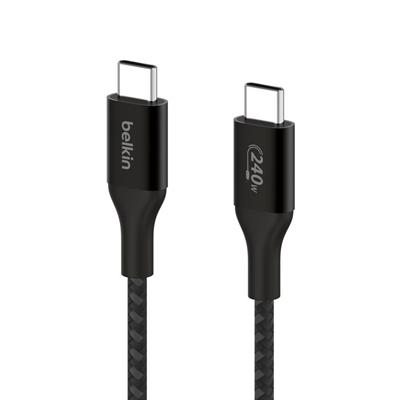Belkin CAB015BT1MBK Boostcharge Örgülü USB-C to USB-C 240W Şarj Kablosu 1M - Siyah