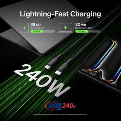 Belkin CAB025HQ1MBK Boostcharge Pro 240W Usb-C To Usb-C Örgülü Kablo 1M - Siyah
